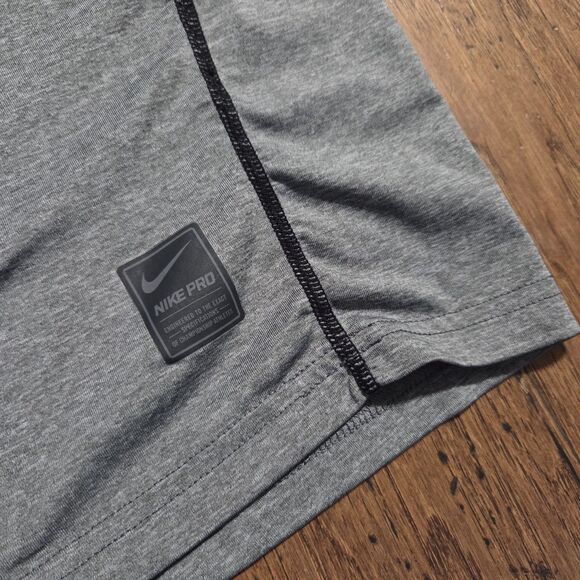 Nike Pro Athletic Top Shirt Mens 2XL XXL Dri-Fit Fitted Gray Pullover Active - Picture 3 of 8